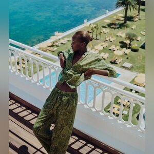 Zara metallic thread Paisley print co-ord set